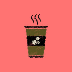  flat vector icon design collection cup of hot coffee
