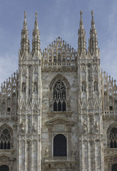 Fototapeta na wymiar Architectural view of Milano Duomo cathedral, landmark of the city