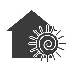 house silhouette with ecology icon vector illustration design