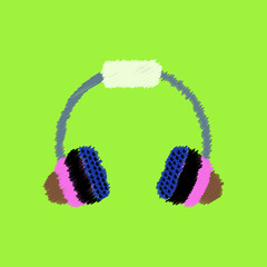 flat vector icon design collection music headphones