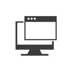 computer display with seo icon vector illustration design
