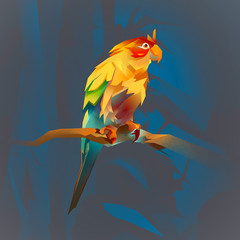 bright parrot on a branch