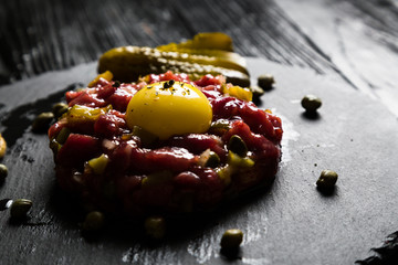 Steak tartare with egg