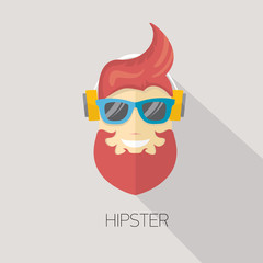 vector hipster man icon. hipster style