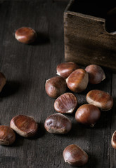 Uncooked edible chestnuts