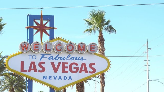Welcome to Las Vegas Nevada sign shot close up, no people, room for text on right hand side of the frame