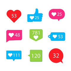 Social pictogram Counter Notification Icons collection