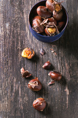 Baked edible chestnuts