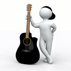3D Man black guitar