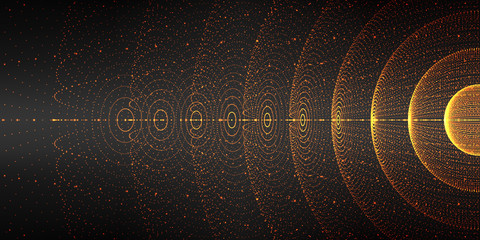 Vector interstellar space background.Cosmic galaxy illustration.Background with nebula, stardust and bright shining stars.Vector Illustration for party ,artwork, brochures, posters. © RDVector