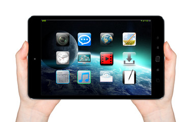 Hand with mobile phone 3D rendering