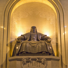 Monument, depicting a seated Genghis Khan