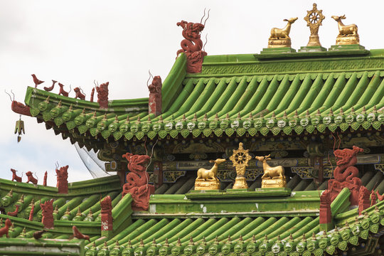 Roof "Holy Gate" at the Museum of the Winter Palace Bogd Khan 