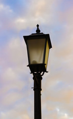 Fototapeta na wymiar Antique Lamppost Lantern on a sky background