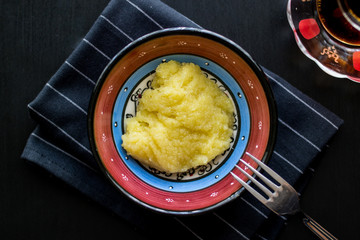 Turkish Cheese halva / Peynir Helvasi with Tea.