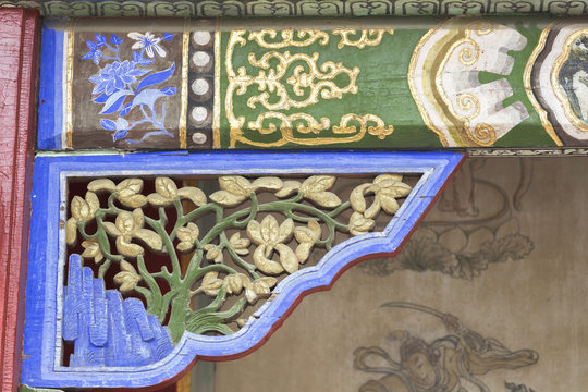 Decorative detail of the gate in the Winter Palace Museum Bogdkhaan