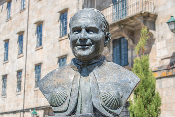 Obraz premium El Monumento a Juan Pablo II de Santiago de Compostela Galicien Spanien