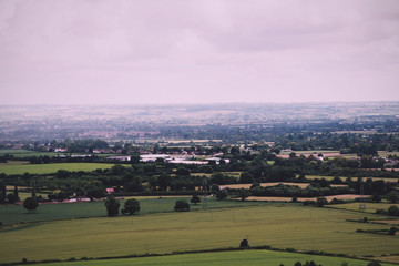 Fototapeta na wymiar Cloudy view over the Chilterns in Buckinghamshire Vintage Retro