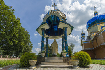 Fragments of the external architecture  of the old church. West Ukraine. Monument of archiculture...