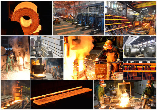Stahlwerk - Walzwerk - Giesserei - Herstellung und Produktion von Stahlerzeugnissen // steel mill - Foundry - manufacture and production of steel products