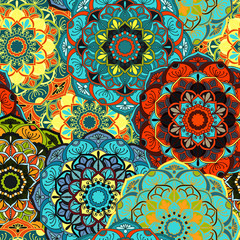 Seamless pattern. Vintage decorative elements. Hand drawn background. Islam, Arabic, Indian, ottoman motifs. Perfect for printing on fabric or paper.
