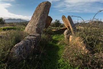 Cajiron I.  Dolmen. Chamber with short corridor.  It is one the most ancient dolmens known in Valencia de Alcantara, Spain. © Eduardo Estellez