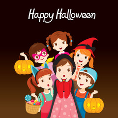Children Happy Halloween Together, Mystery, Holiday, Trick or Treat, Culture, Decoration, Fantasy, Night Party