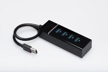 USB HUB on the isolated white background