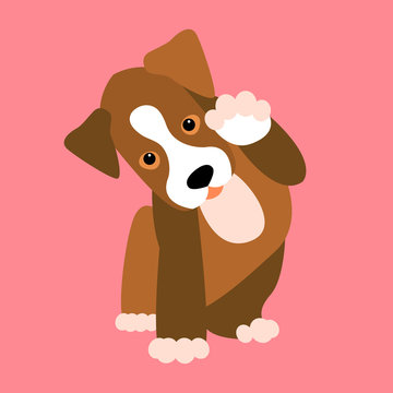 puppy vector illustration isolated flat style front side
