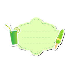 Cute sticker label, frame for text. Kids tag for text. Scribbled notebook page .Vektor illustration