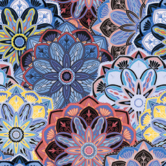 Seamless pattern. Vintage decorative elements. Hand drawn background. Islam, Arabic, Indian, ottoman motifs. Perfect for printing on fabric or paper.
