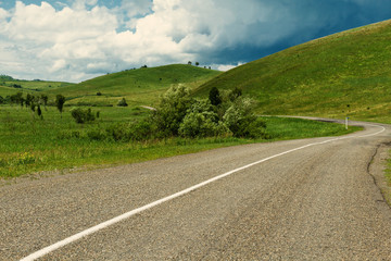 Fototapeta na wymiar Altai hills road