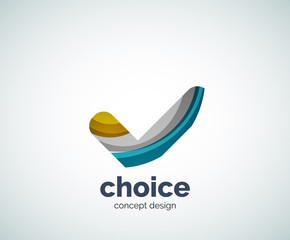 Vector choice concept, tick logo template
