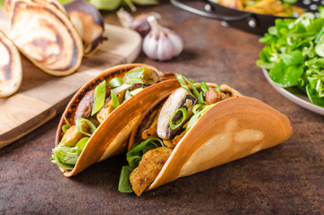 Homemade chicken tacos