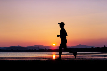 Fototapeta premium People running at beach