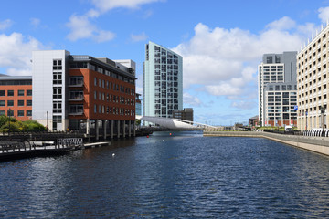 Liverpool modern canalside buildings