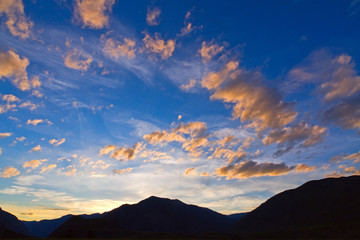 Sunset twilight mountains