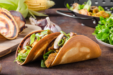 Homemade chicken tacos