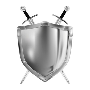 medieval knight shield and sword