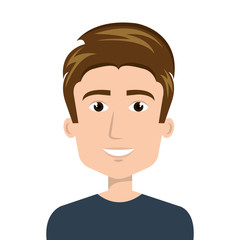 avatar man smiling cartoon. male person user. vector illustration