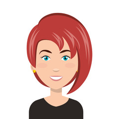 avatar woman smiling cartoon. female person user. vector illustration