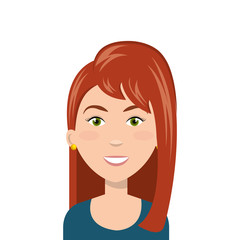 avatar woman smiling cartoon. female person user. vector illustration