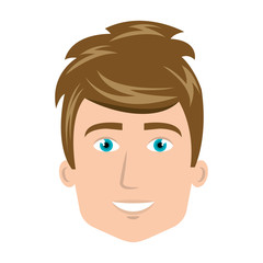 avatar man smiling cartoon. male person user. vector illustration