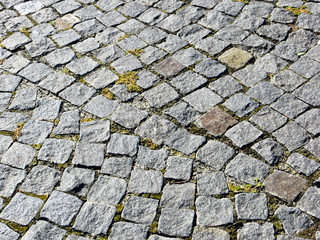 Granite cobblestoned pavement texture