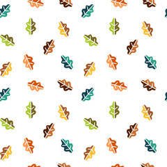 colorful autumn fall leaves seamless vector pattern background illustration

