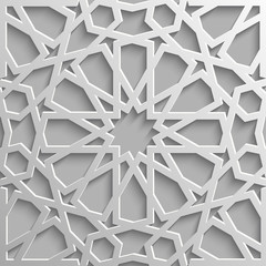 Seamless islamic pattern 3d . Traditional Arabic design element.