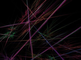 Colorful abstract fractal with overlapping sticks