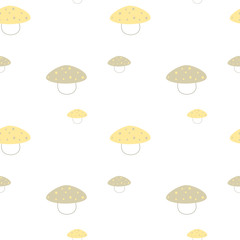 colorful mushroom seamless vector pattern background illustration

