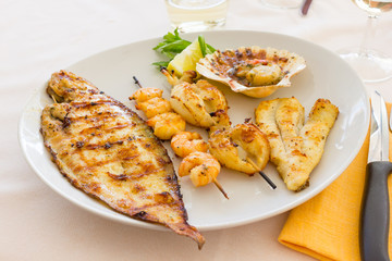 Plate of mixed fish