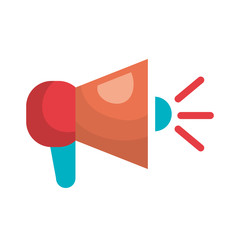 megaphone speaker loud amplifier device. bullhorn communication object. vector illustration